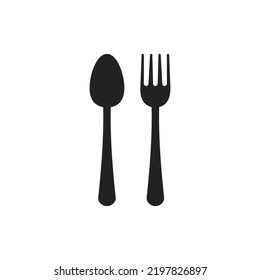 Ladle or Spoon and Fork Logo Icon Vector Illustration. Eating Icon Symbol Element