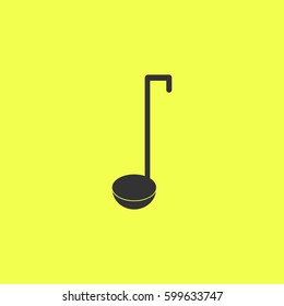Ladle spoon icon flat. Black pictogram on white background. Vector illustration symbol and bonus button