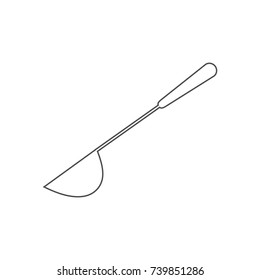 Ladle spoon simple icon. Contour illustration.