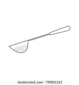 Ladle spoon simple icon. Contour illustration.