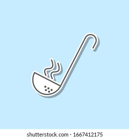 Ladle sticker icon. Simple thin line, outline vector of web icons for ui and ux, website or mobile application