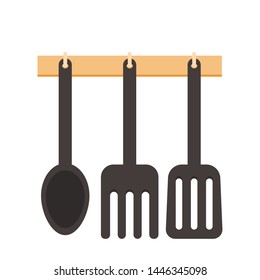 Ladle and Turner vector. wallpaper. sign. symbol.