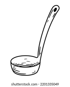 ladle utensil kitchen isolated flat icon