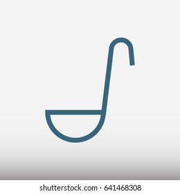 ladle vector flat pictograph line icon stock design illustration