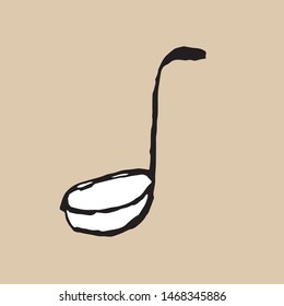 ladle. Vector hand drawn isolated objects. Icons in sketch style. 