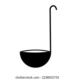 ladle vector icon isolated on white background, vector illustration, cookware, kitchenware