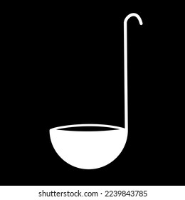 ladle vector icon isolated on black background, vector illustration, cookware, kitchenware