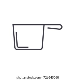 ladle vector line icon, sign, illustration on background, editable strokes