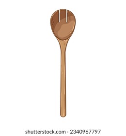 ladle wooden spoon cartoon. kitchenware utensil, handle natural, object culinary ladle wooden spoon sign. isolated symbol vector illustration