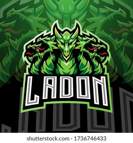 Diseño del logotipo de la mascota Ladon Sport