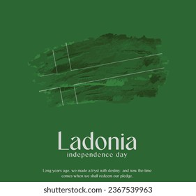 Ladonia Flag Made of Glitter Sparkle Brush Paint Vector, Celebrating Ladonia Independence Day.