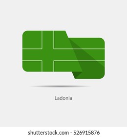 Ladonia national flag on a white background with shadow. vector illustration
