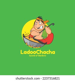 Ladoo chacha sweets and bakery vector logo design.