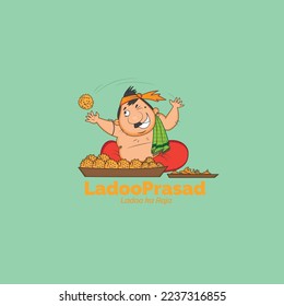 Ladoo prasad ladoo ka raja vector logo design.