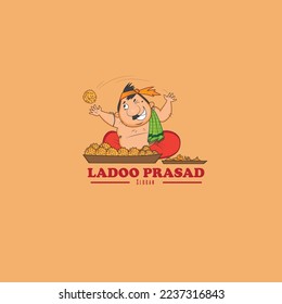 Ladoo prasad vector logo design.