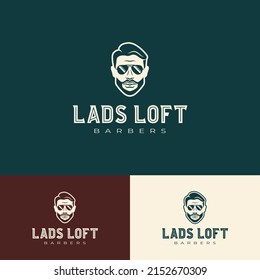 El logotipo de LADS LOFT puede utilizarse para empresas como Barber Shops, Hair Salons, Personal Stylist, 