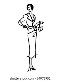 Lady 1 - Retro Clipart Illustration