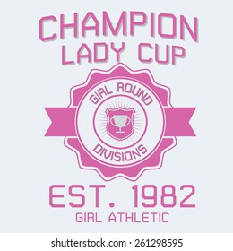 lady athletic graphic design for t-shirt