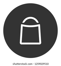 Lady bag flat icon. Handbag sign. Women bag vector icon. Shopping package sign. Purchase pack sign. Packet line icon. EPS 10 flat symbol. Round icon design