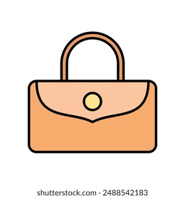 Lady bag icon, flat design bag vector.