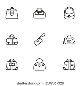 lady bag icon set vector