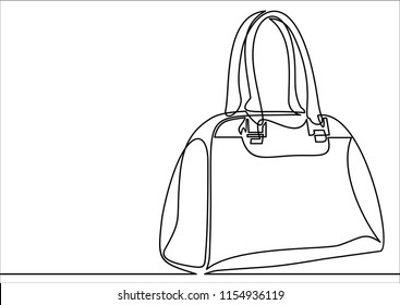 lady bag line icon-continuous line 