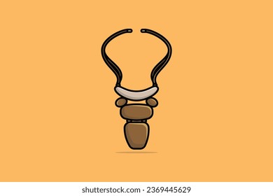 Lady Beautiful Beads Necklace vector illustration. Beauty fashion objects icon concept. New arrival women evening event necklace vector design.