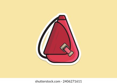 Lady Beautiful Purse or Bag sticker design vector illustration. Beauty fashion objects icon concept. New arrival women evening event purse sticker design.