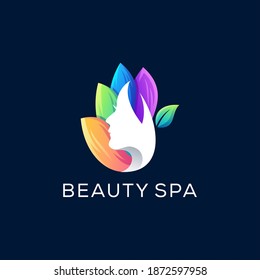 lady beauty gradient logo design