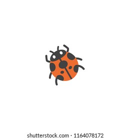 Lady Beetle Vector Flat Icon