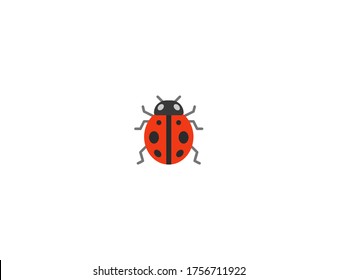 Marienkäfer, Vektorsymbol. Isolierte Ladybug-Emoji-Illustration 