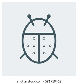 lady beetle vector illustration. Flat style for graphic and web 
