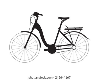 Lady bike illustration - Flat design