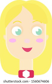 Lady with blonde hair, illustration, vector on white background.