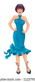 Lady in blue