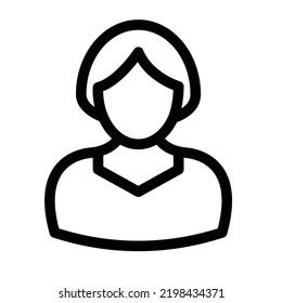Lady Bold Line Vector Icon easily modified

