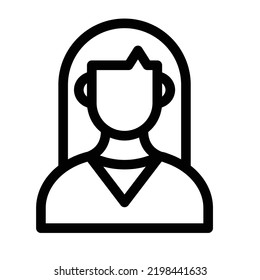 Lady Bold Line Vector Icon easily modified

