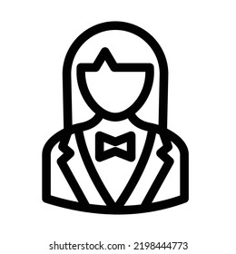  Lady Bold Line Vector Icon easily modified

