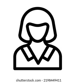 Lady Bold Line Vector Icon easily modified

