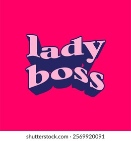 Lady boss vector illustration. Element, graphic, sticker design.