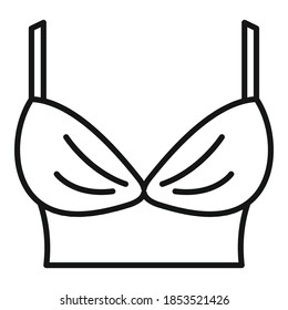 Icono de Lady bra. Icono del vector del sujetador de dama de contorno para diseño web aislado en fondo blanco