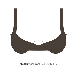 Silueta Lady bra de tamaño pequeño o mediano. Ropa interior superior de una mujer con un estilo mínimo para pegatinas, logotipo, pancarta. Ilustración del vector