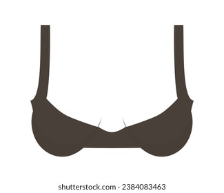 Silueta Lady bra de tamaño pequeño o mediano. Ropa interior superior de una mujer con un estilo mínimo para pegatinas, logotipo, pancarta.