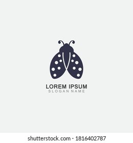 Lady bug animal beautiful vector illustration icon design template