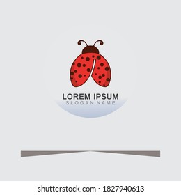 Lady bug animal beautiful vector illustration icon design template