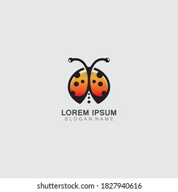 Lady bug animal beautiful vector illustration icon design template
