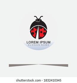 Lady bug animal beautiful vector illustration icon design template