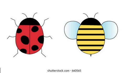 lady bug and bee