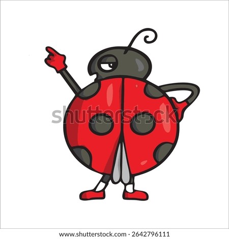 Lady bug, lady bird icon. Cute kawaii cartoon funny baby character. Red and black insect. Charming Ladybug Vector Illustration. Childish style. Flat design. White background. 54