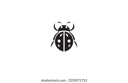 lady bug black vector logo template on white background